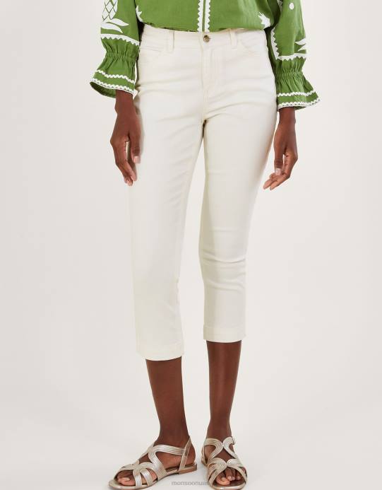 Monsoon نحيف جينز idabella الضيق من القطن المستدام D68H607 ملابس طبيعي (إكرو)