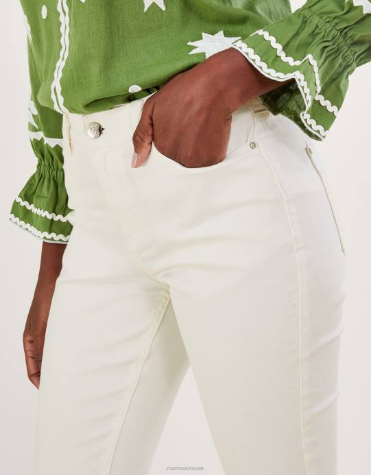 Monsoon نحيف جينز idabella الضيق من القطن المستدام D68H607 ملابس طبيعي (إكرو)