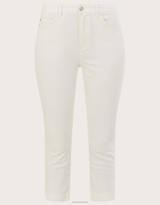 Monsoon نحيف جينز idabella الضيق من القطن المستدام D68H607 ملابس طبيعي (إكرو)