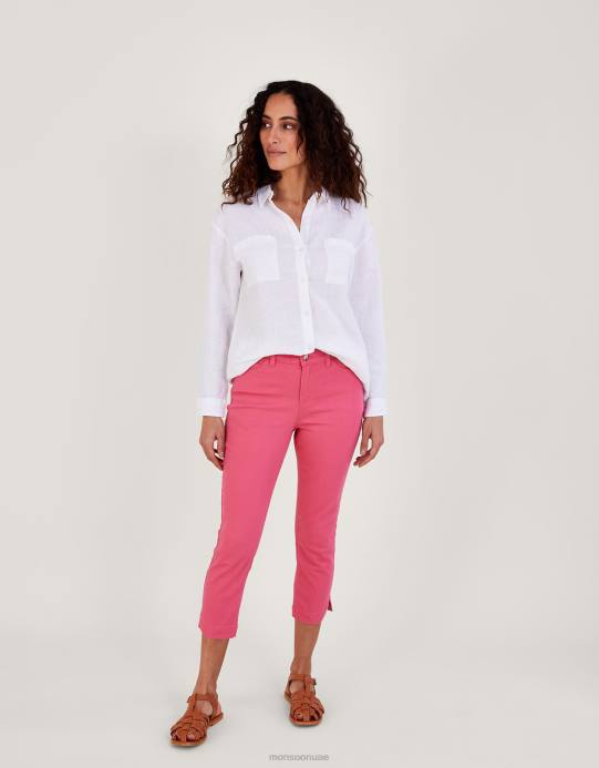 Monsoon نحيف جينز idabella الضيق من القطن المستدام D68H729 ملابس لون القرنفل