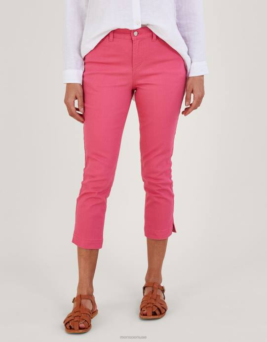 Monsoon نحيف جينز idabella الضيق من القطن المستدام D68H729 ملابس لون القرنفل