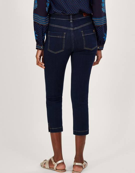 Monsoon نحيف بنطال جينز idabella الضيق من البوليستر المُعاد تدويره D68H976 ملابس الأزرق (نيلي)