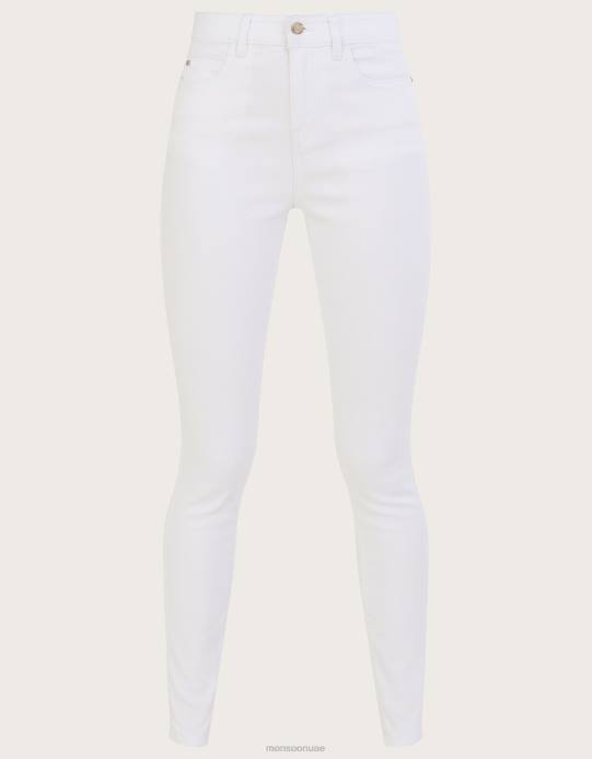 Monsoon نحيف بنطلون جينز ضيق من تصميم iris باستخدام القطن المستدام D68H595 ملابس أبيض