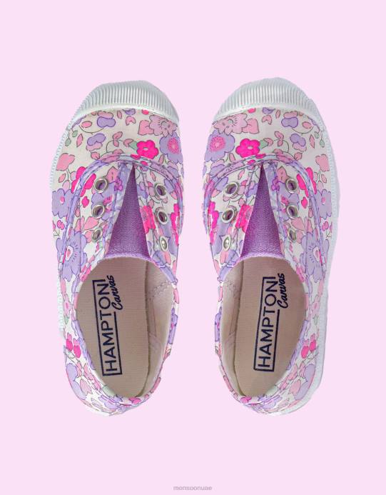 Monsoon أطفال هامبتون قماش البرقوق plimsolls الأرجواني D68H2395 أحذية الأرجواني (أرجواني)