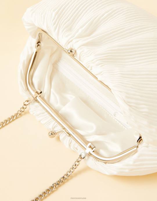 Monsoon نحيف حقيبة مخلب الزفاف ruched D68H1440 ملحق أنيق