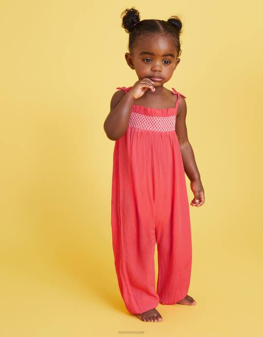 Monsoon بنت بذلة طفل shirred D68H2148 ملابس برتقالي (مرجاني)