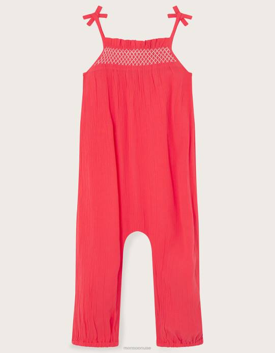 Monsoon بنت بذلة طفل shirred D68H2148 ملابس برتقالي (مرجاني)