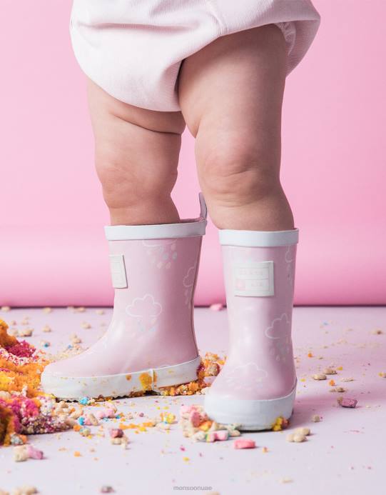 Monsoon أطفال أغطية رأس تكشف عن ألوان العشب والهواء D68H2316 أحذية لون القرنفل