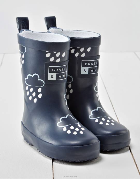 Monsoon أطفال لون العشب والهواء الذي يكشف عن اللون الأزرق D68H2317 أحذية الأزرق الداكن)