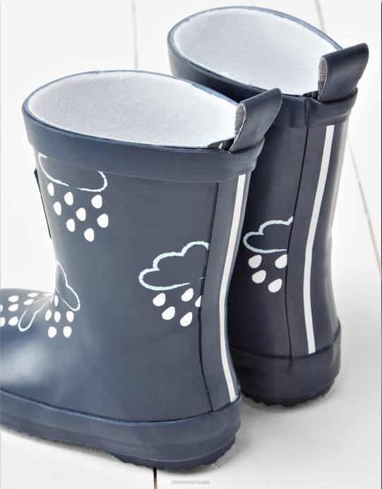 Monsoon أطفال لون العشب والهواء الذي يكشف عن اللون الأزرق D68H2317 أحذية الأزرق الداكن)