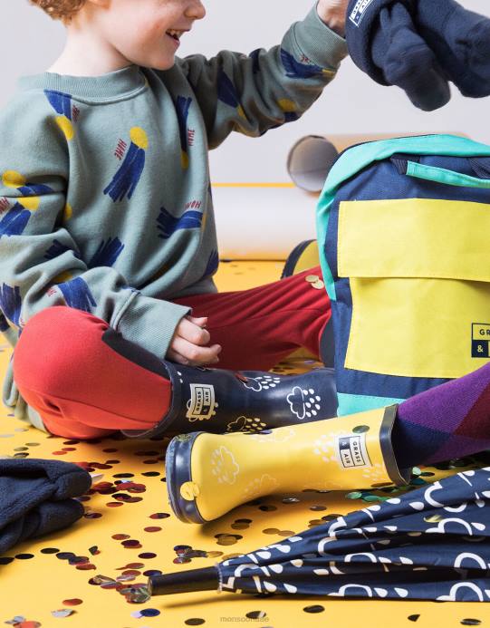 Monsoon أطفال لون العشب والهواء الذي يكشف عن اللون الأزرق D68H2317 أحذية الأزرق الداكن)