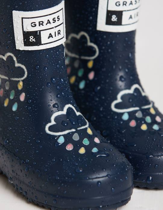 Monsoon أطفال لون العشب والهواء الذي يكشف عن اللون الأزرق D68H2379 أحذية الأزرق الداكن)