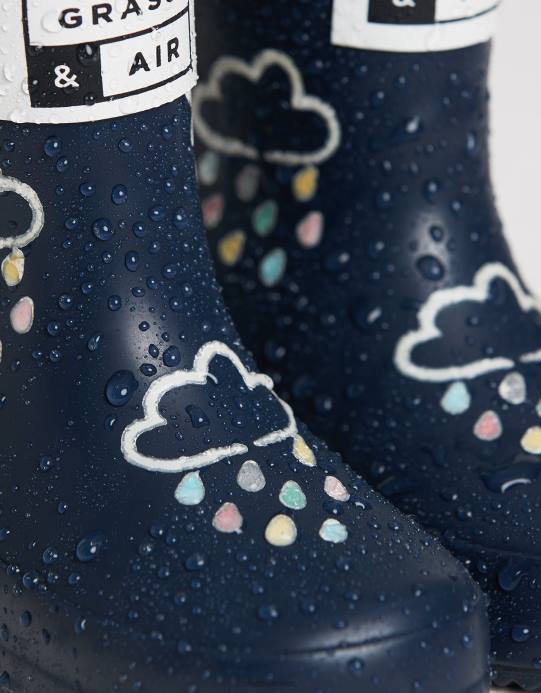 Monsoon أطفال لون العشب والهواء الذي يكشف عن اللون الأزرق D68H2379 أحذية الأزرق الداكن)