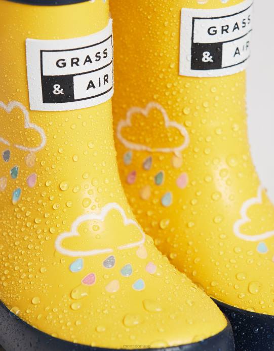 Monsoon أطفال لون العشب والهواء الذي يكشف عن اللون الأصفر D68H2400 أحذية أصفر