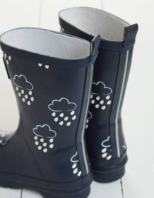 Monsoon أطفال حذاء Wellies باللون الأزرق الذي يكشف عن اللون من العشب والهواء D68H2320 أحذية الأزرق الداكن)